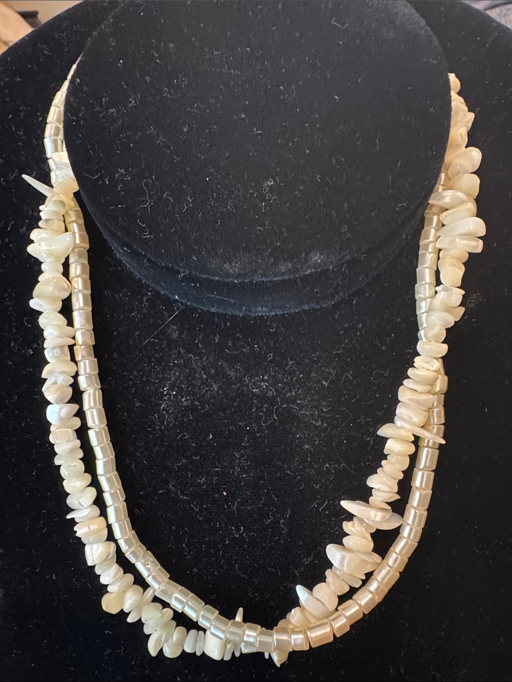 Cream Multi-Strand Mother-of-Pearl Chip Necklace